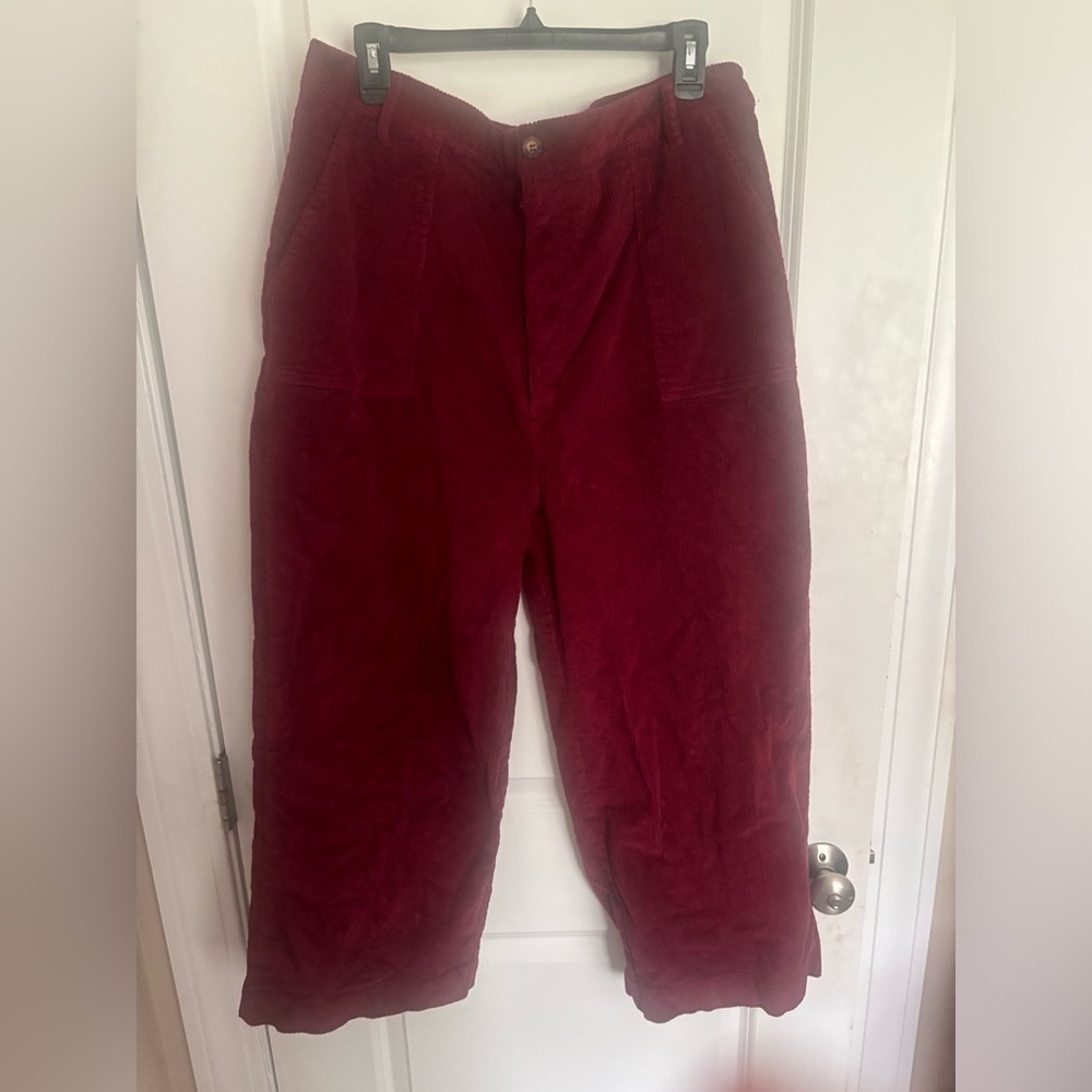 Joanie Burgundy Corduroy Wide Leg Pants US 16 Retro Style NWOT